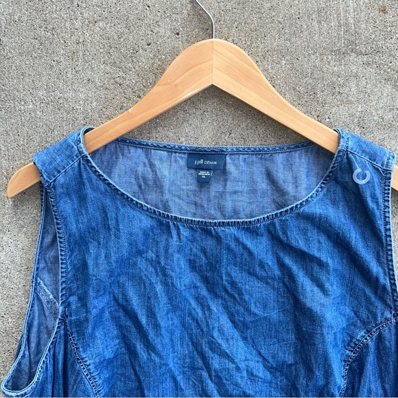 J. Jill Blue White Ombre Dip Dye Denim Dress XL - Picture 4 of 9